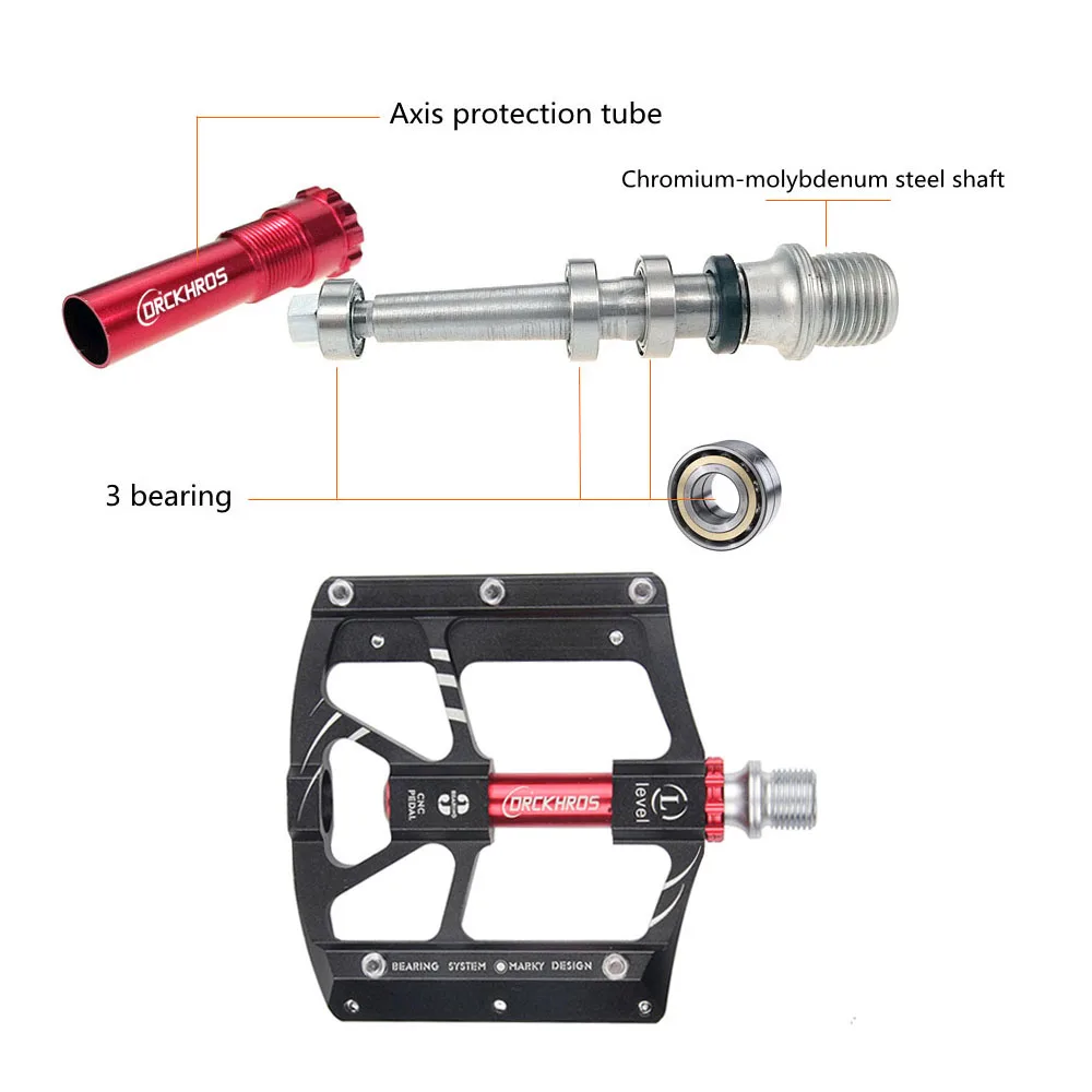 CNC Aluminum Alloy Ultralight Bicycle Pedal, 3 Bearings, Anti-Slip, CNC, BMX, MTB, Bike Accessories