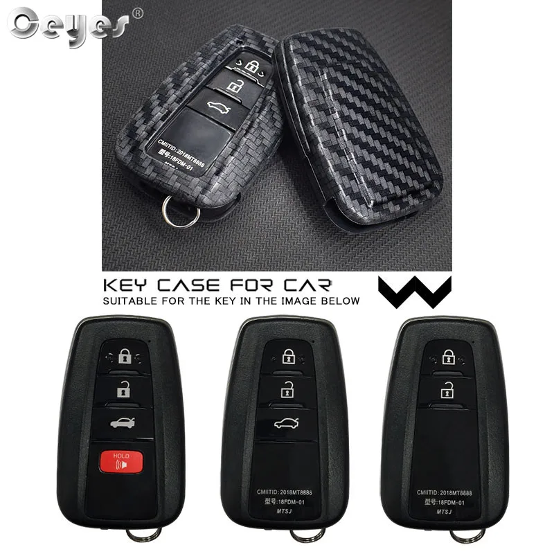 Ceyes Car Styling Accessories Smart Key Buttons Fob 3 Remotes Cover Case For Toyota Corolla Camry Prius Prado For Rav4 C HR 2018