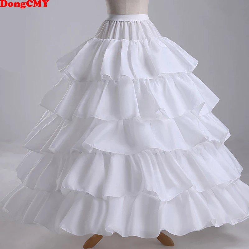 Cheap Long 4 Hoops Petticoat Underskirt For Ball Gown Wedding Dress Mariage Underwear Crinoline Wedding Accessories