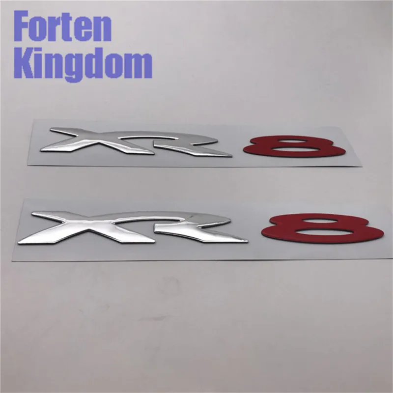 Forten Kingdom 2 Pieces Word XR8 XR 8 Car PVC Chrome 3D Letter Badge Emblem Custom Sticker Auto Nameplate Sticker Symbol