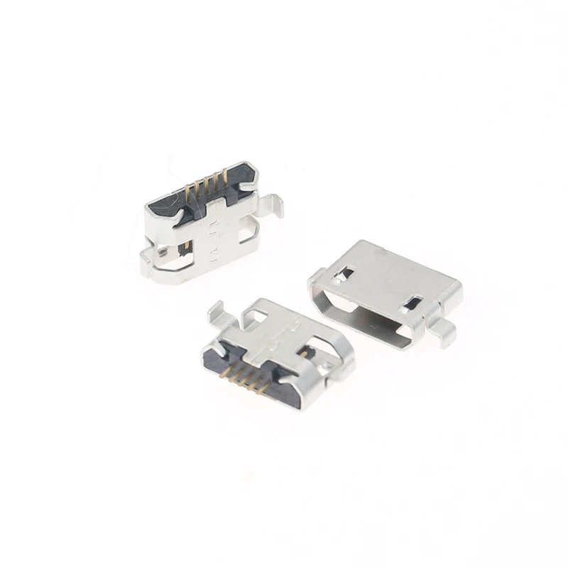 2 Feet DIP 5 Pin Flat Edge 30V 1.5A Micro USB Connectors Female Tail Plug Port Jack Socket Electric Terminals