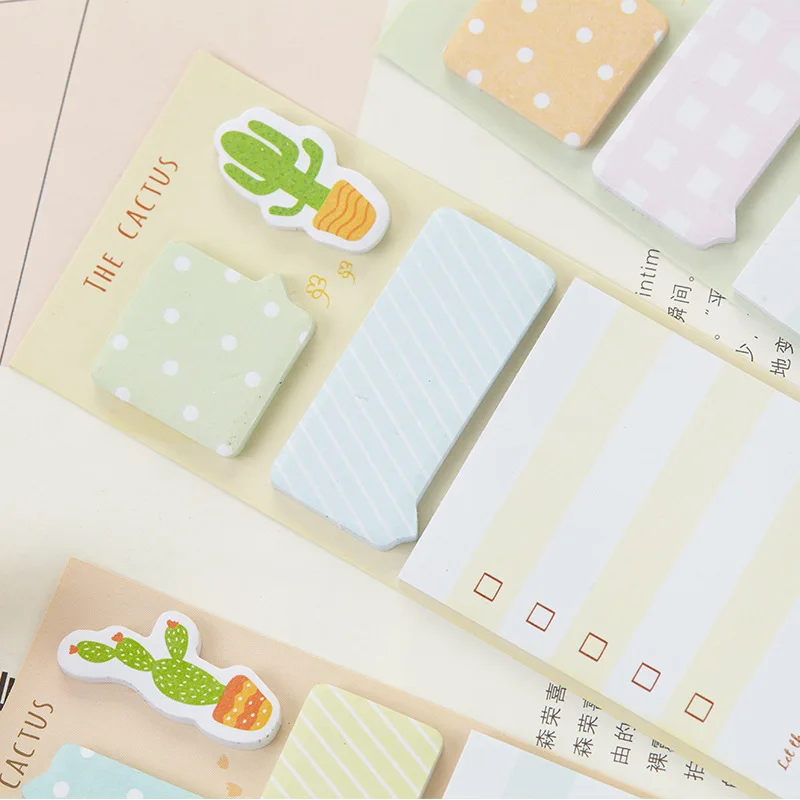 NOVELTY Cactus Cute Stickers Planner Kawaii Sticky Notes Post Stationery Planner Stickers Memo Pad Cute Papeleria Notepad Stick