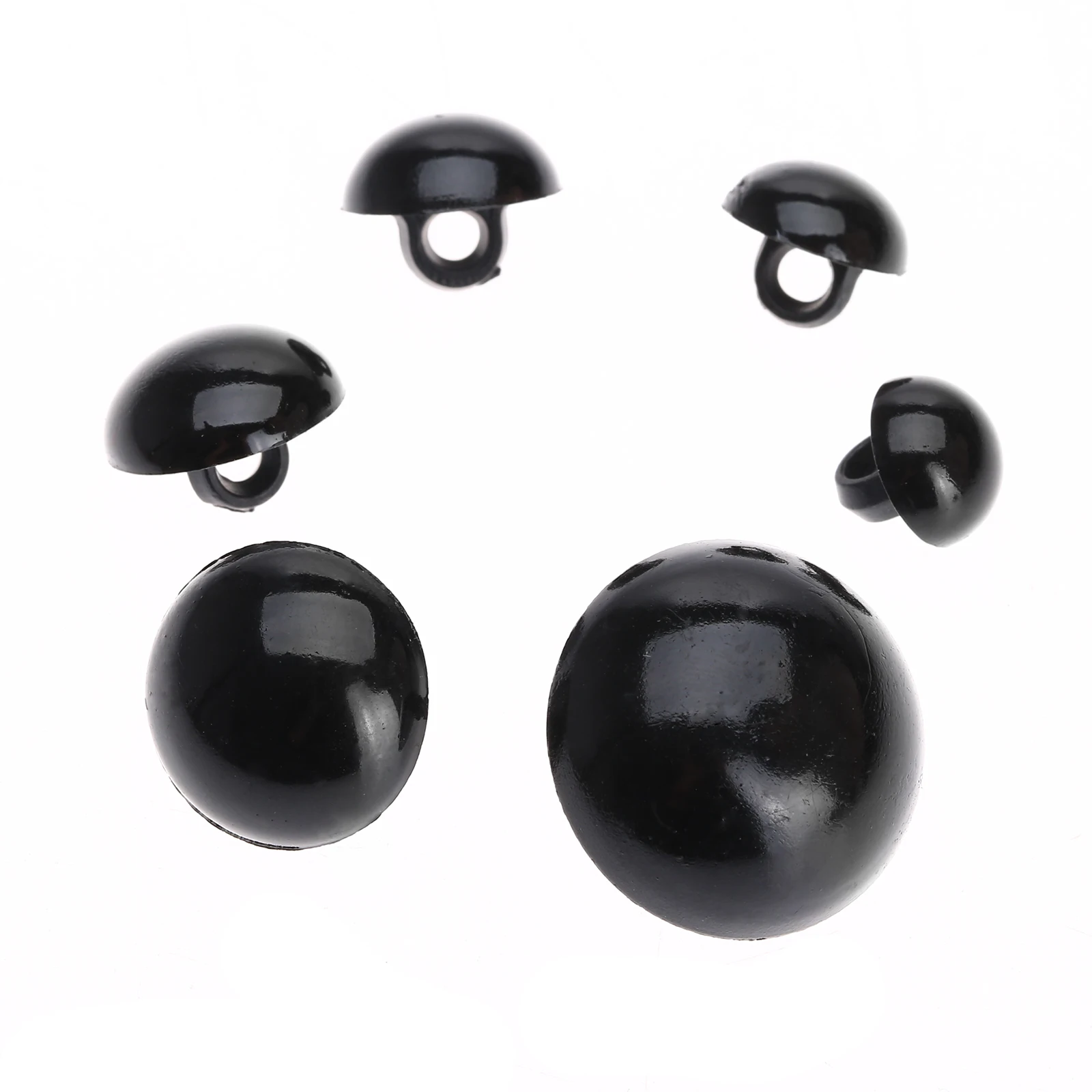 100Pcs Black Buttons Mushroom Domed Sewing DIY Animal Eyes Toy Diy Buttons Sewing Garment Leather Craft 9/10/11.5/12.5/15/20mm