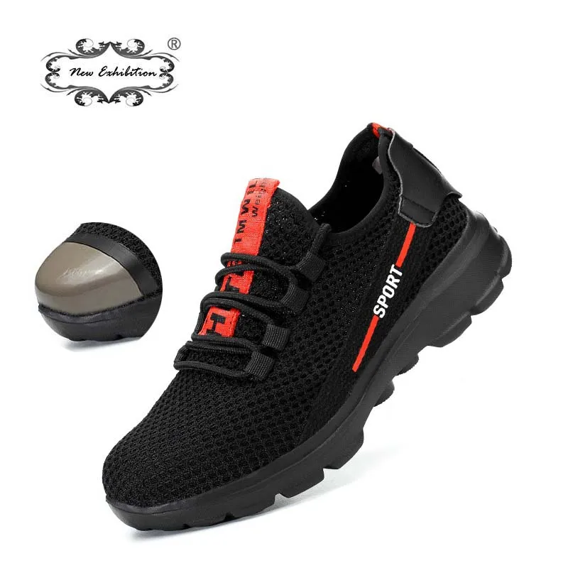 

New exhibition safety shoes 2019 fashion Lightweight Breathable Men Steel Toe Anti-smashing Construction protection Work Sneaker