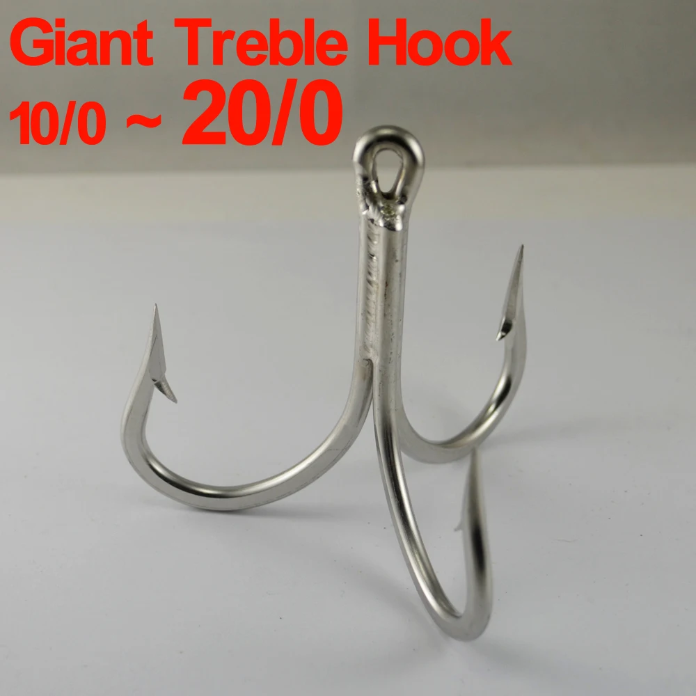 20/0 18/0 ~ 10/0 Super Large Stainless Steel Treble Hook High Quality Hand Made Trolling Saltwater Fishing Hook Wall Decoration