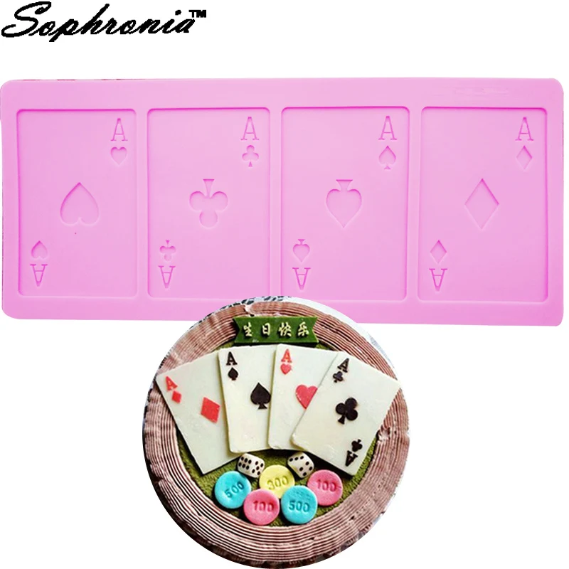 

Sophronia A Poker Cookie Chocolate Silicone Molds Playing Cards Moulds Cake Fondant Gumpaste SugarcraftForms Kitchen Baking Tool