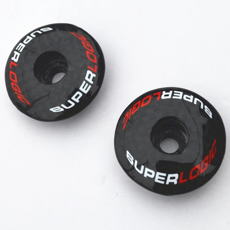 New Arrival Potence Carbone 2pcs/lot Full Superlogic Carbon Fiber Bicycle Stem Top Cap Washer Spacer 3k Finish Bike Parts