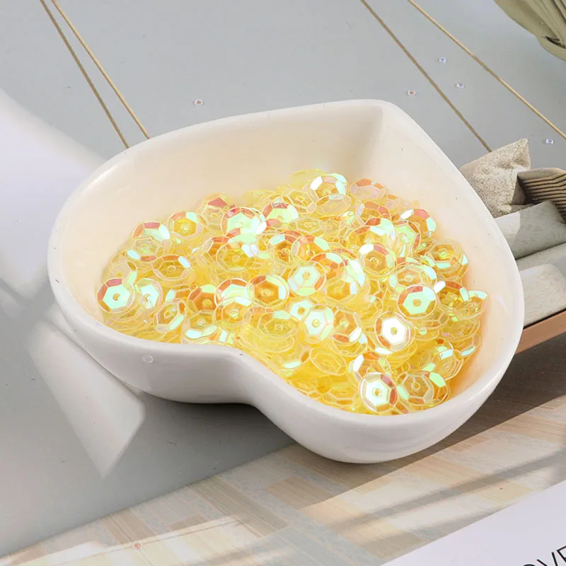 10g/pack 6mm Round Cup AB Transparen Color Pvc loose sequins Paillettes sewing Wedding craft, Kids Diy Women Garment Accessories