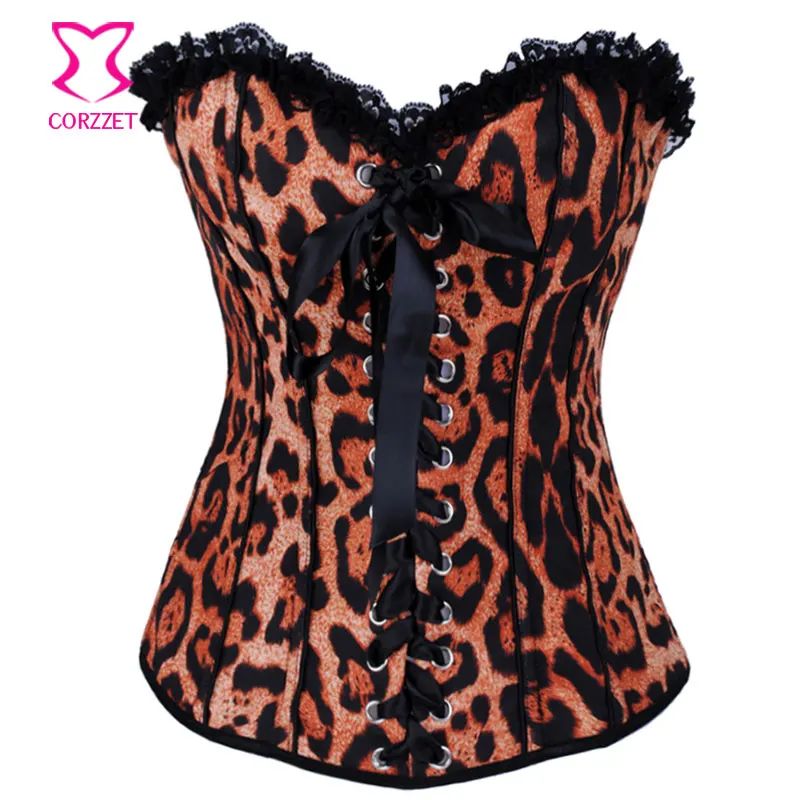 Abito corsetto animale stampa leopardo marrone carnevale Costume di Halloween per donna Sexy Ladies Cosplay gioco di ruolo Costume da festa per