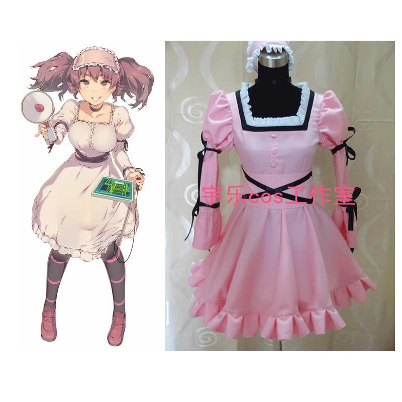 2021Future Diary Mirai Nikki Heroine Uryuu Minene Anime Cosplay Custom Made Pink Dress Lolita Style