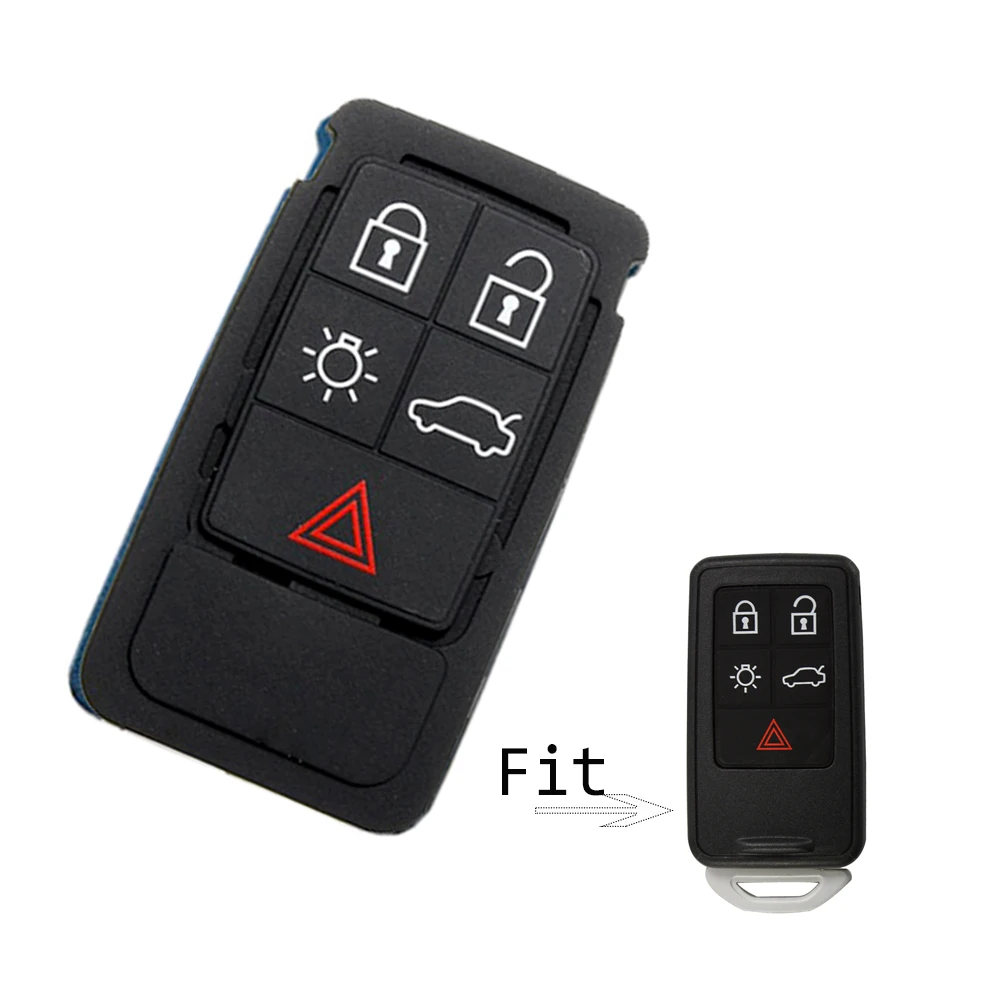 OkeyTech Smart Key Pad Replacement Silicone Car Key Case for Volvo S60 V60 S70 V70 XC60 XC70 Repair Rubber Mat 5 6 Button