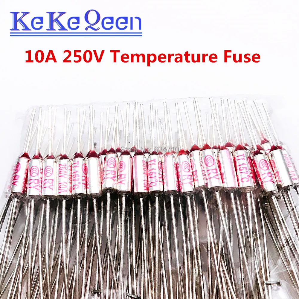 100PCS RY-175 RY-180 RY-185 RY-192 RY-200 RY-210 RY-216 RY-230 RY-240 RY-250 RY-285 degree 250V 10A Metal shell Temperature Fuse