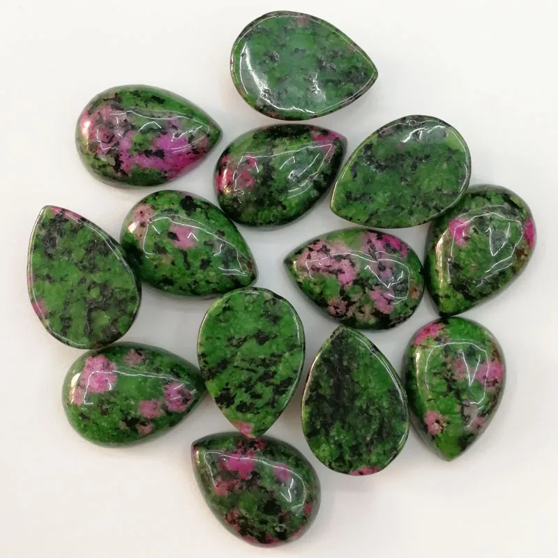 Großhandel 13x18mm natürliche epidot stein perlen teardrop CAB CABOCHON 50 stücke für schmuck zubehör Freies verschiffen