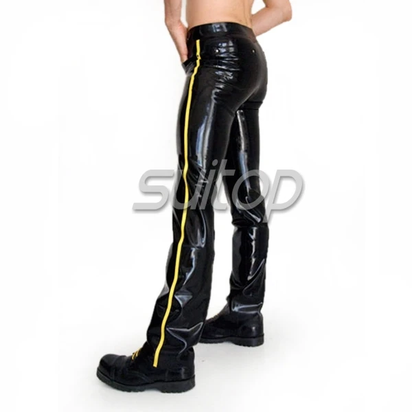 

Suitop free shipping 0.4mm latex jeans pants