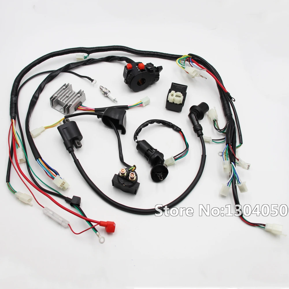 FULL WIRING HARNESS GY6 150CC 125CC ELECTRICS BUGGY SCOOTER WIRE LOOM IGNITION COIL SOLENIOD ATV QUAD Coolster