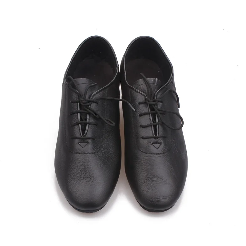 Chaussures de danse modernes en cuir naturel pour hommes et femmes, baskets de sport, de danse latine, en cuir noir carré, de Fitness