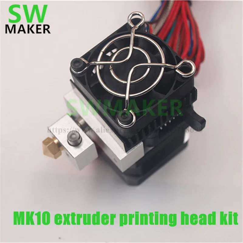 MK10 extruder printing head kit 1.75mm extrusion set with NEMA17 stepper motor for Reprap Prusa/Wanhao 12/24V Assemble