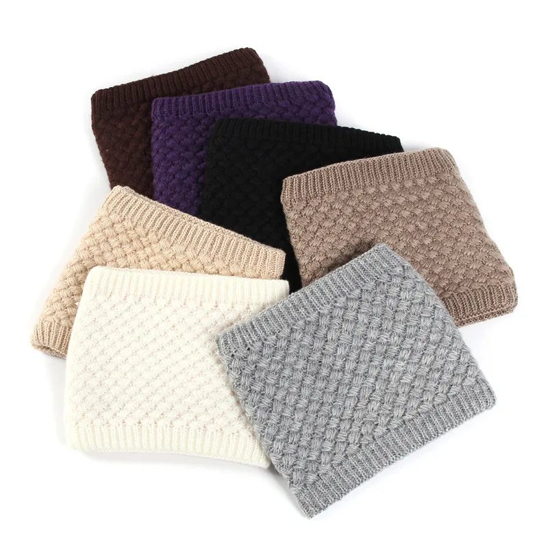 Female Warm Cashmere Tube Scarf Children Knitted Cowl Neck Shawls Wraps Scarves Men Women Winter Scarf Wool Collar Neck Warmer