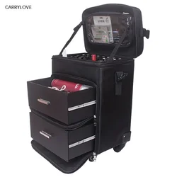 CARRYLOVE-Trolley Caso Cosméticos, Rolando Bagagem Saco sobre Rodas, Senhoras Unhas Maquiagem Toolbox, Beleza Toolbox, Tatuagem Salões Mala