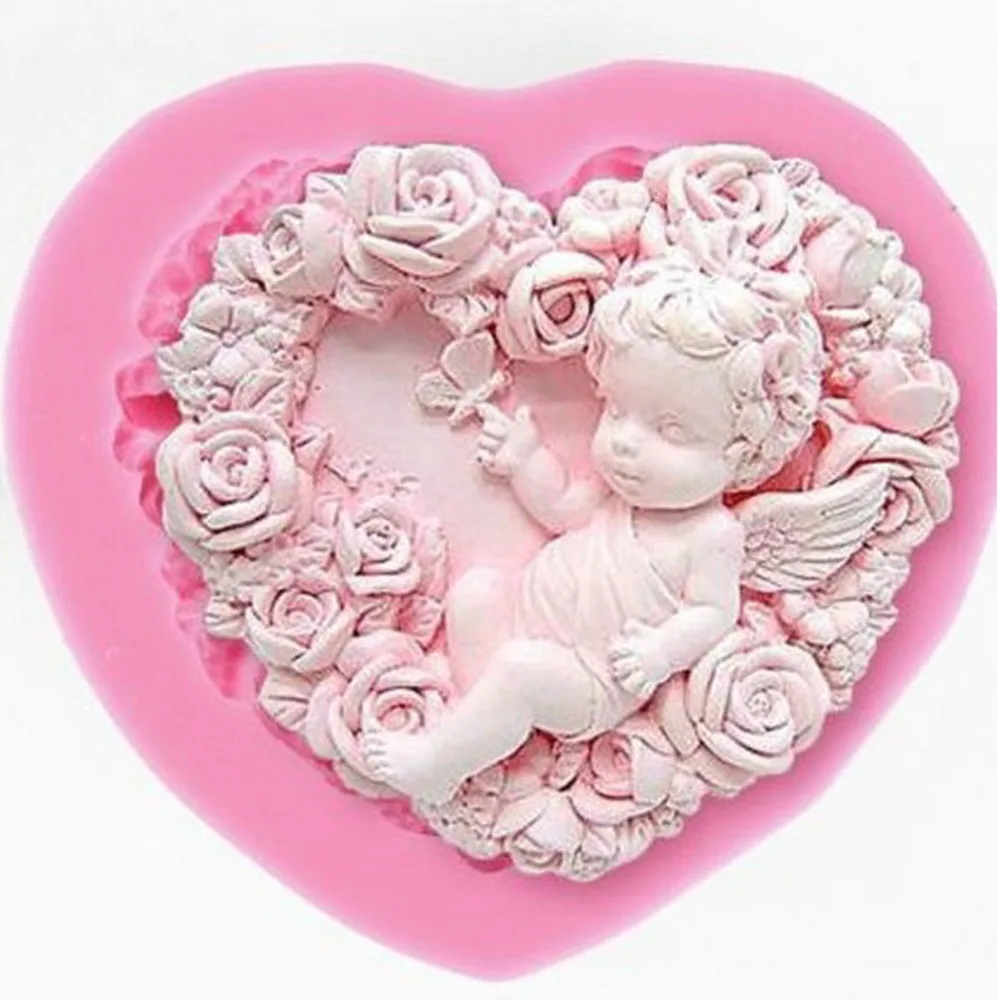 Rose Angel Craft Art Silicone Soap Mold 3D Craft Molds DIY Resin Clay Candle Molds Fondant Handmade Soap Moulds