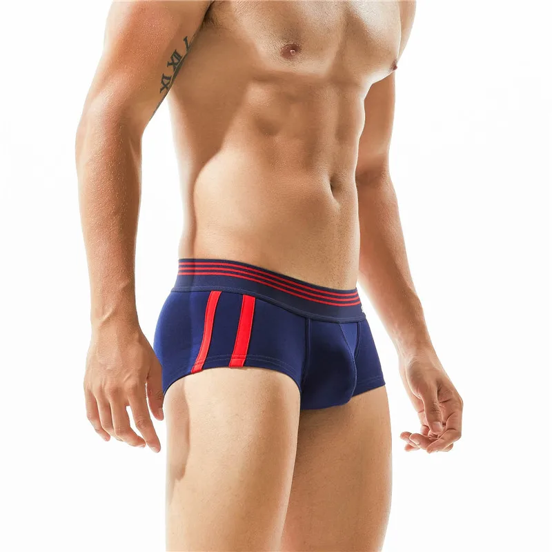SEOBEAN Herren-Boxershorts aus atmungsaktiver Baumwolle, U-konvexer Beutel, niedrige Taille, bequeme Stretch-weiche Unterwäsche für den Alltag, lässig – Detail 4