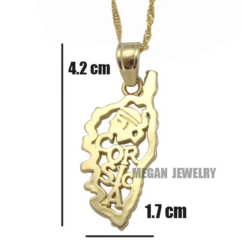 CORSICA map pendant & necklace for women & men, country map CORSICA map jewelry