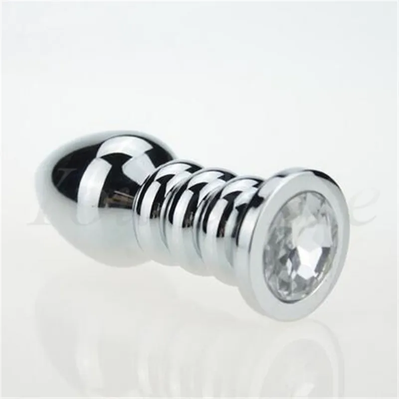 168G Large size metal jeweled huge butt plug steel crystal anal plug beads 13 color for choose Adult Sex Toys for Women and Men