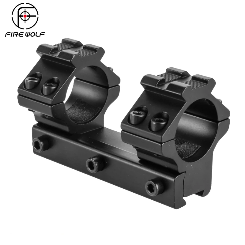 FIRE WOLF 1pc Rifle Scope Mounts Low Weaver Rail 25.4mm Double Scope Mount Fit 11mm Rail 80mm Length for Rifle Scope