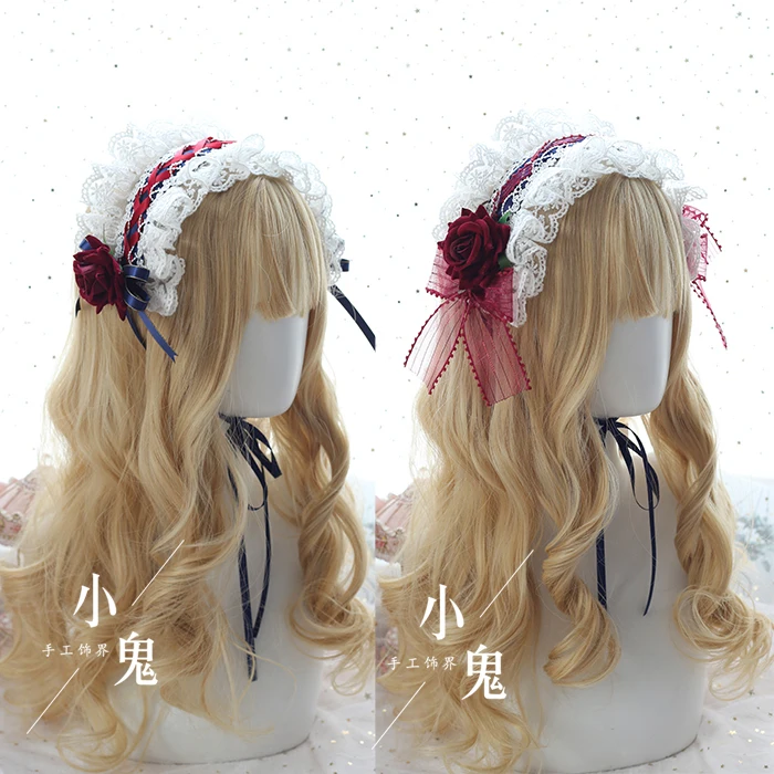 

Japanese soft sister Lolita white lace headdress Lolita wild KC hair band Lolita Bai Xueji