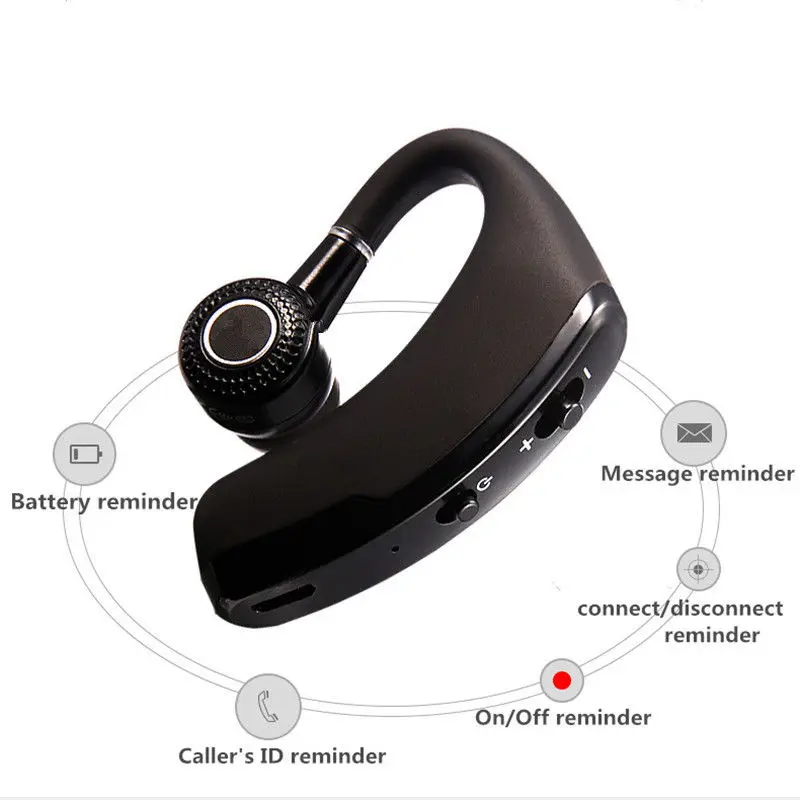 Auscultadores sem fios Bluetooth com microfone V9 Auscultadores Handsfree Headset Drive Redução de Ruído, Negócios
