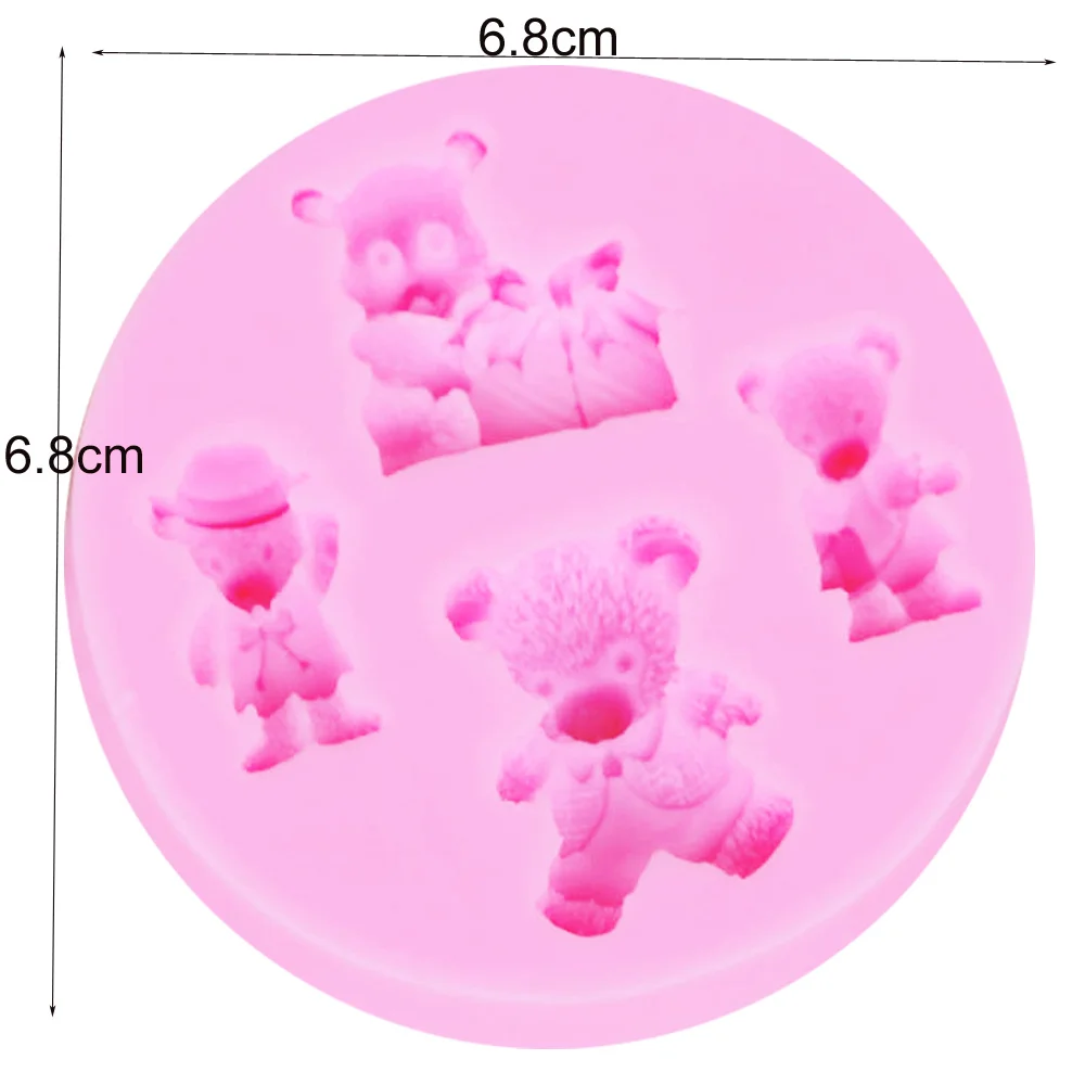 Cartoon Bear&Gift Silicone Kitchen Molds for Handicrafts Fondant Sweets Cookie Baking Supplies Table Decorations Pastry Party Ac