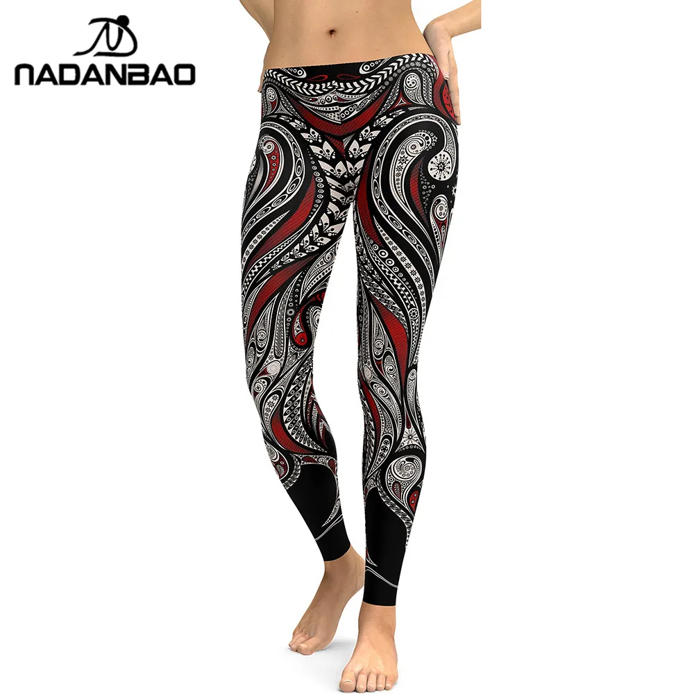 Nadanbao Nieuw Ontwerp 2024 Leggings Vrouwen Mandala Bloem Digitale Print Legging Fitness Leggins Elastische Workout Plus Size Broek