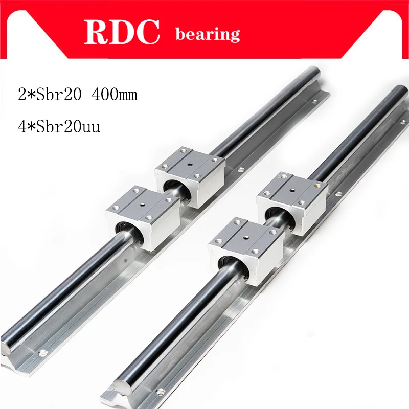 

2SET SBR20 400 500mm linear bearing supported rails+4 pcs SBR20UU bearing blocks,sbr20 length 400mm for CNC parts