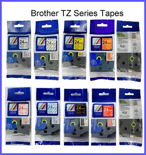 

24mm Mixed color Compatible ptouch brother cassette ribbons tz laminated tape TZ152 TZ252 TZ153 TZ253 TZ354