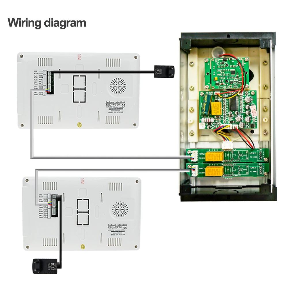 2/3/4 Apartments Wired Video Intercom System Video Door Bell for Home 7 Inch Color Video Door Phone Kit IR Night Vision Camera