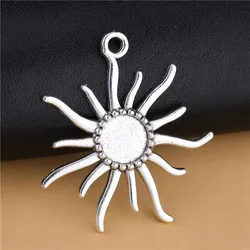 40PCS 12mm Sun Cabochon Pendant Bases Tray Charms Fit For Jewelry Making Findings DIY Fill Resin Necklaces Earrings Accessories