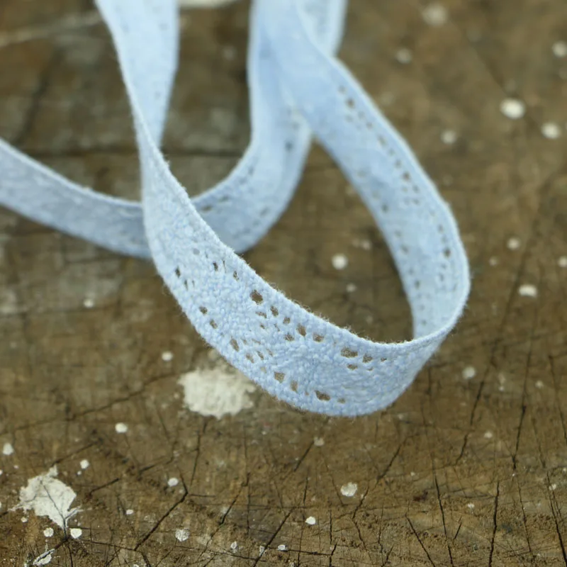 3yard of knitted cotton lace ribbon blue, DIY handmade accessories, craft gift packaging / children\'s