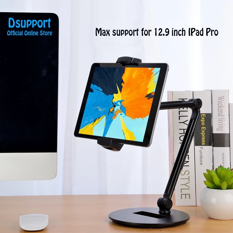 حامل سطح مكتب من سبائك الألومنيوم مقاس 4-12.9 بوصة ، قابل للتعديل مجانًا ، للهاتف/الكمبيوتر اللوحي ، لجهاز ipad pro ، iphone