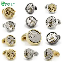 Lepton Functional Watch Movement Cufflinks fashion Watch designer cufflinks for men French shirt cuffs Cuff links Accessories