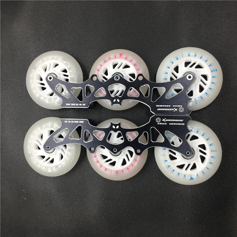 Inline Speed Skates Base 3X110mm Alloy CNC with 90A High Brightness LED Flash Wheel White Blue Green Purple Colorful Light ILQ11