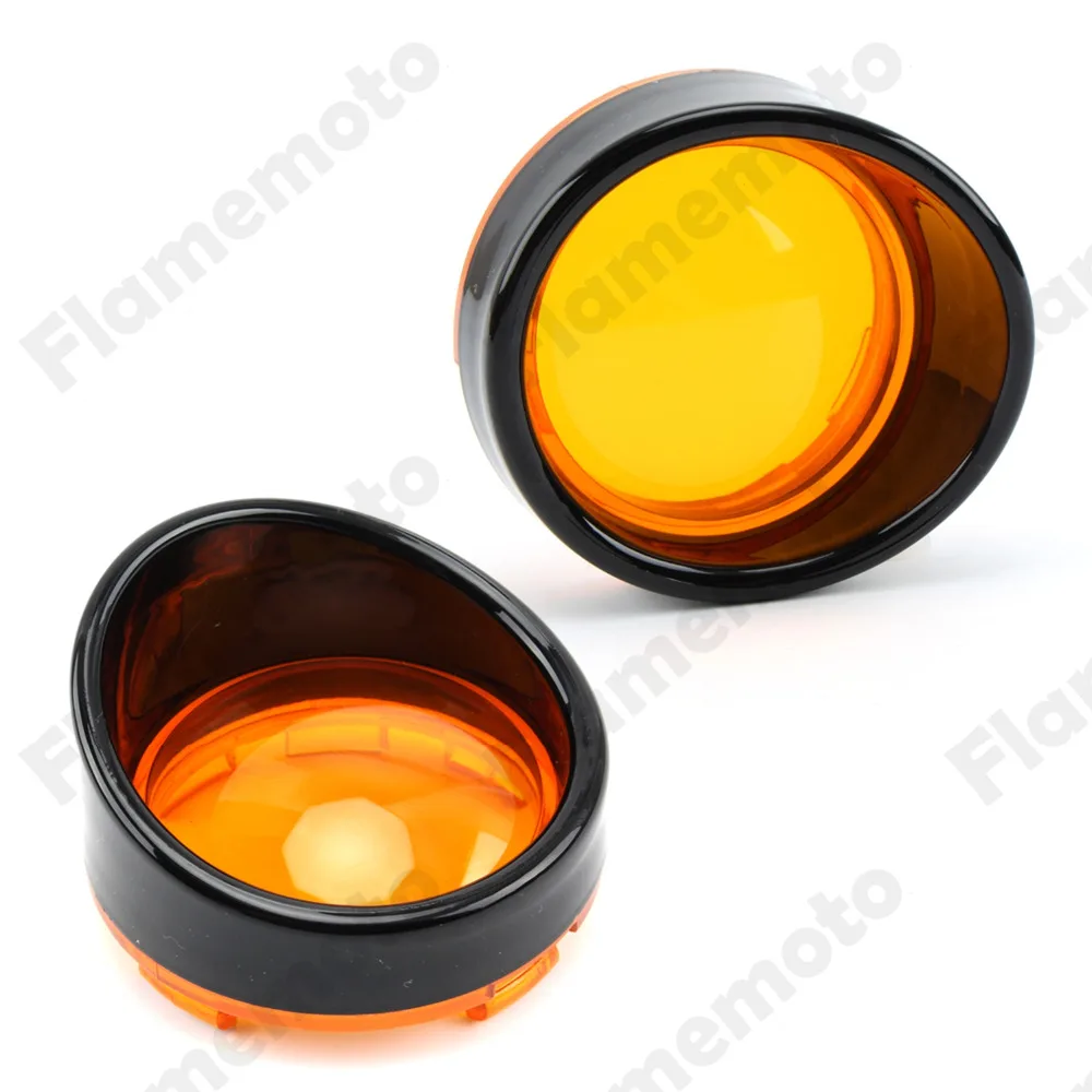 

2pcs Motorcycle Turn Signal Lens Cover Amber Visor Lenses Bezel Covers For Harley Sportster XL 1200 883 Touring Softail Dyna