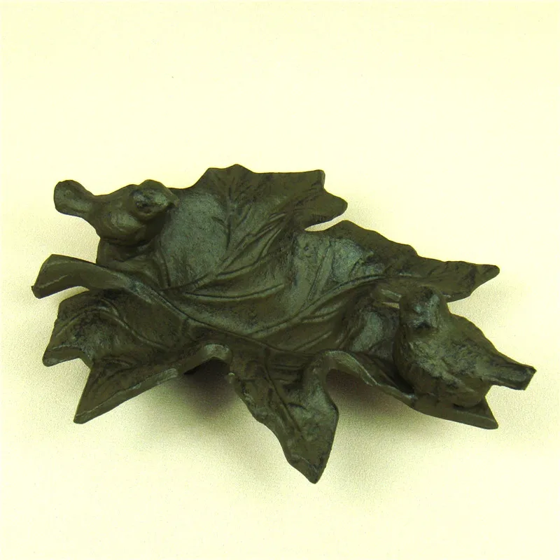 

Пасторальное литейное железное птичка для любителей ювелирных изделий, декоративный ретро металлический клен, конфетное блюдо, орнамент, подарок, аксессуары для рукоделия