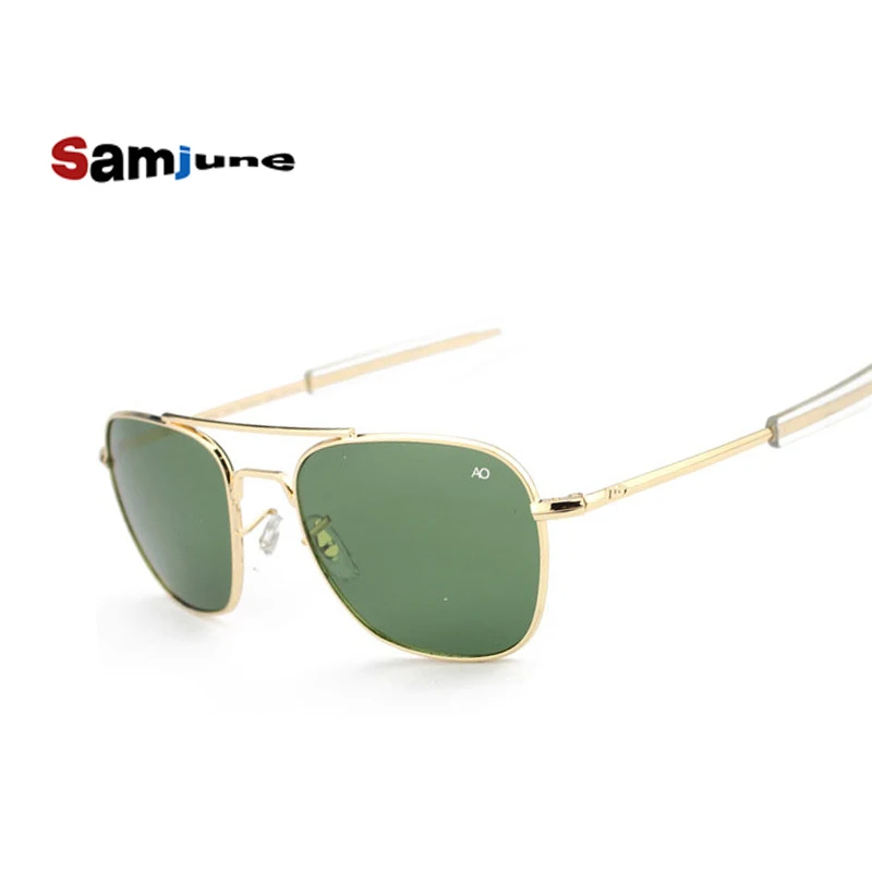 

Samjune Fashion Aviation Sunglasses Men Brand Designer AO Sun Glasses For Male American Army Military Optical Glass Lens Oculos