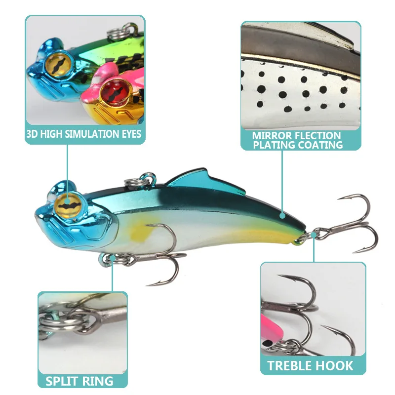 2018 New 7 Pieces/lot VIB Fishing Lure Bait Mirror Reflective Minnow Hard Baits Wholesale Peche