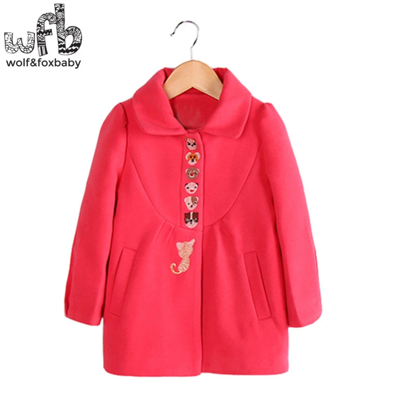 

Retail 3-10 years coats full-sleeves cartoon animal solid color coats kids children clothing spring autumn fall