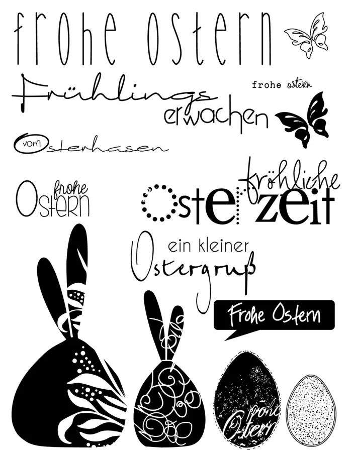 CLEAR STAMP German easter DIY Scrapbook Card album paper craft silicon rubber roller transparent stamps LK26