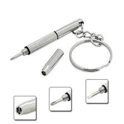 Fashion 3 in1 Eyeglass Screwdriver Hand Tools 3 in1 Eyeglass Screwdriver Sunglass Watch Repair Kit with Keychain