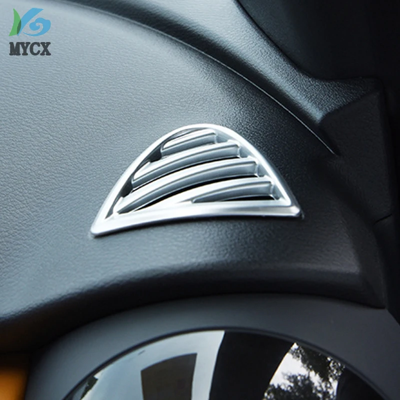 For Nissan Kicks 2016 2017 2018 2019 Auto ABS Matte Inner Upper Air Vent Decoration Frame Cover 2* Stickers Accessories