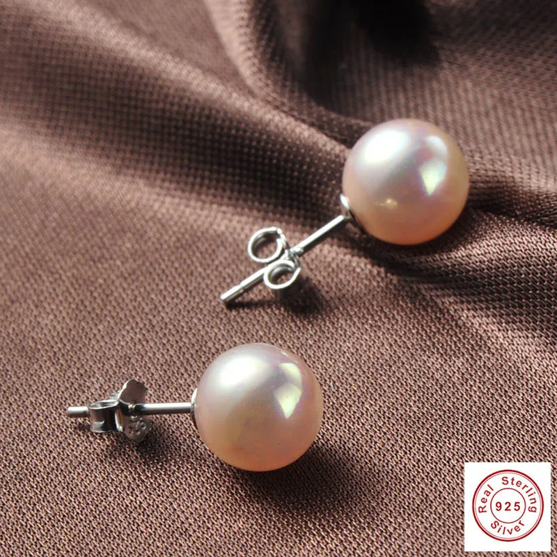 New Cute Girls Tiny Natural Water Peals Earrings For Women Pink Pearl Stud Earings Jewelry Female Wedding Party Gift