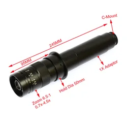 Hayear 4.5X Adapter 10X - 300X Zoom C-Mount Objective Lens for Microscope Camera Mobile Repair Soldering